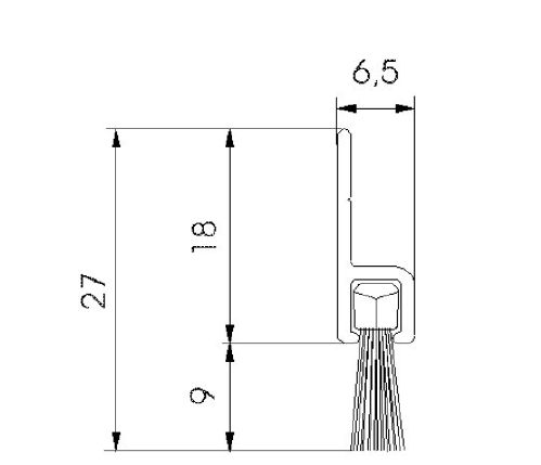 Profilés brosses - Support alu droit