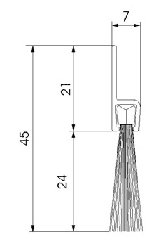 Profile brosse support alu dépassement de la brosse 24 mm