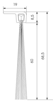 Profilé brosse 90° support alu dépassement de la brosse 60 mm